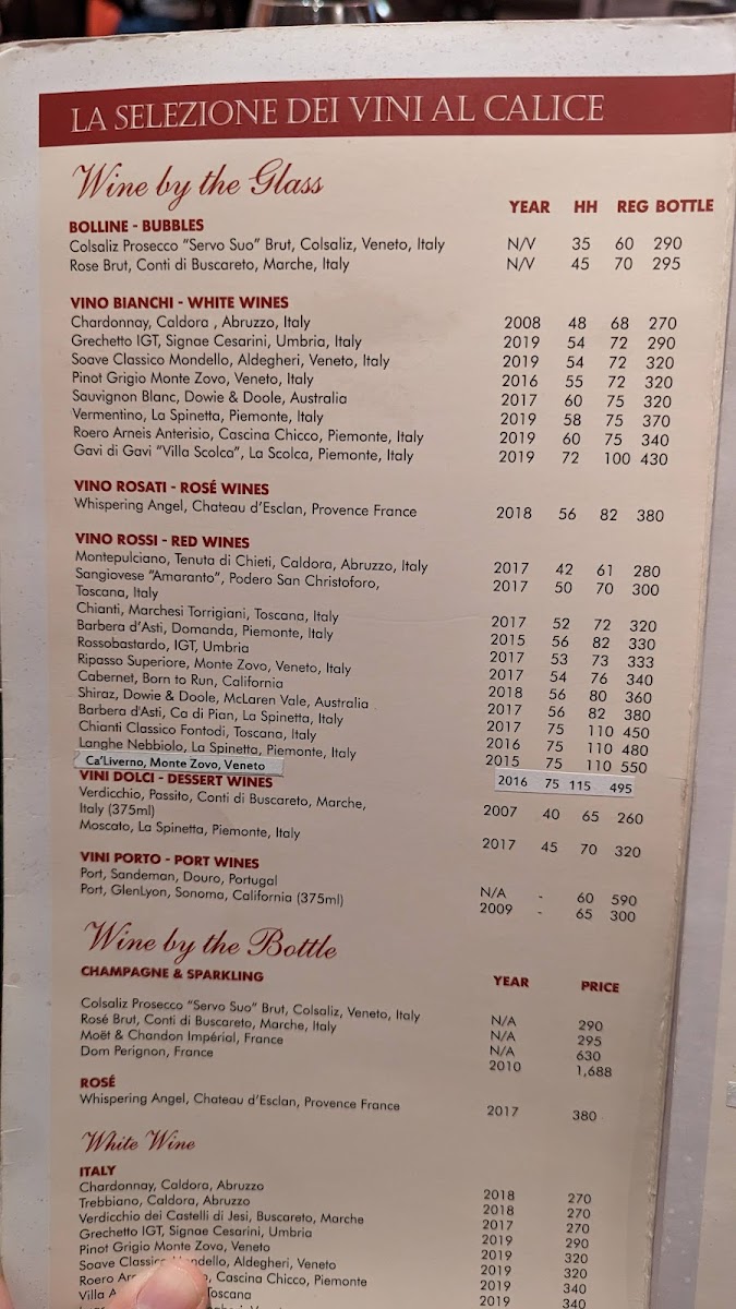 Menu - Grappa's Cellar photo 10
