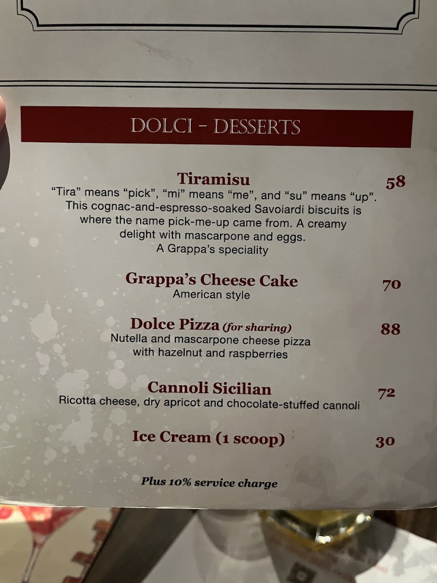 Menu - Grappa's Cellar photo 8