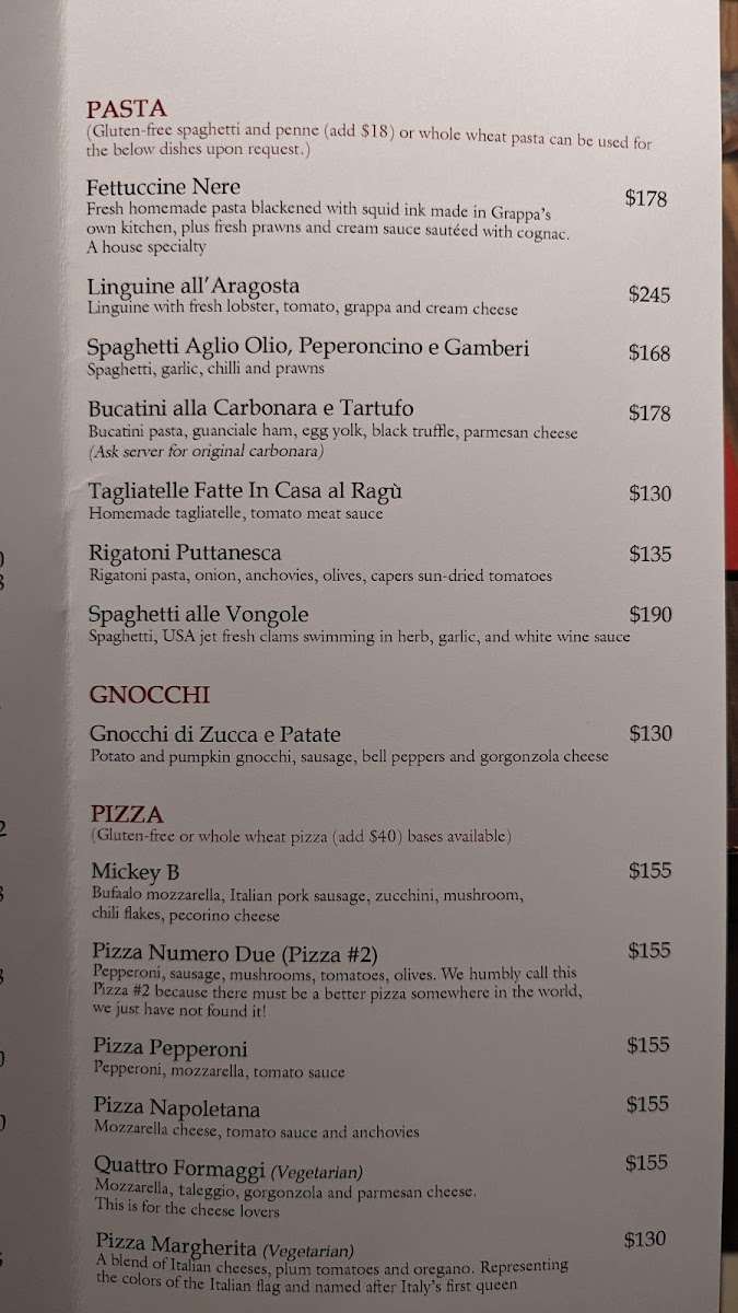 Menu - Grappa's Cellar photo 9